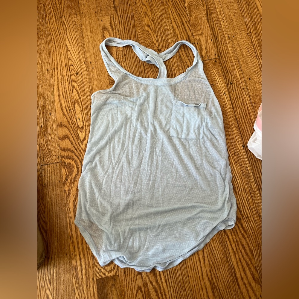 Lululemon size 4 sheer blue cotton tank top